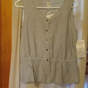 J Jill Linen Sleeveless Top